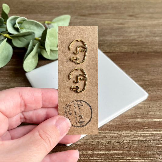 Gold Face Studs