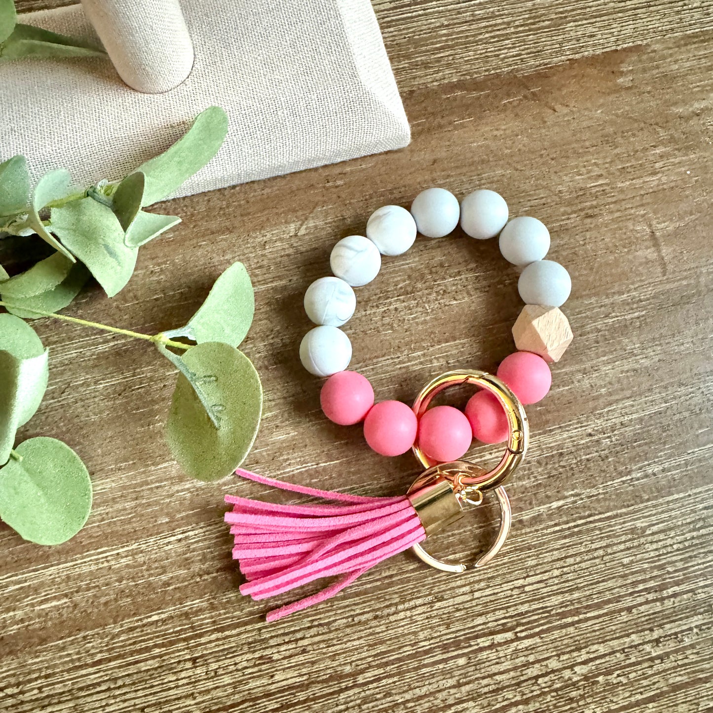 Keychain Wristlet - Bright Pink