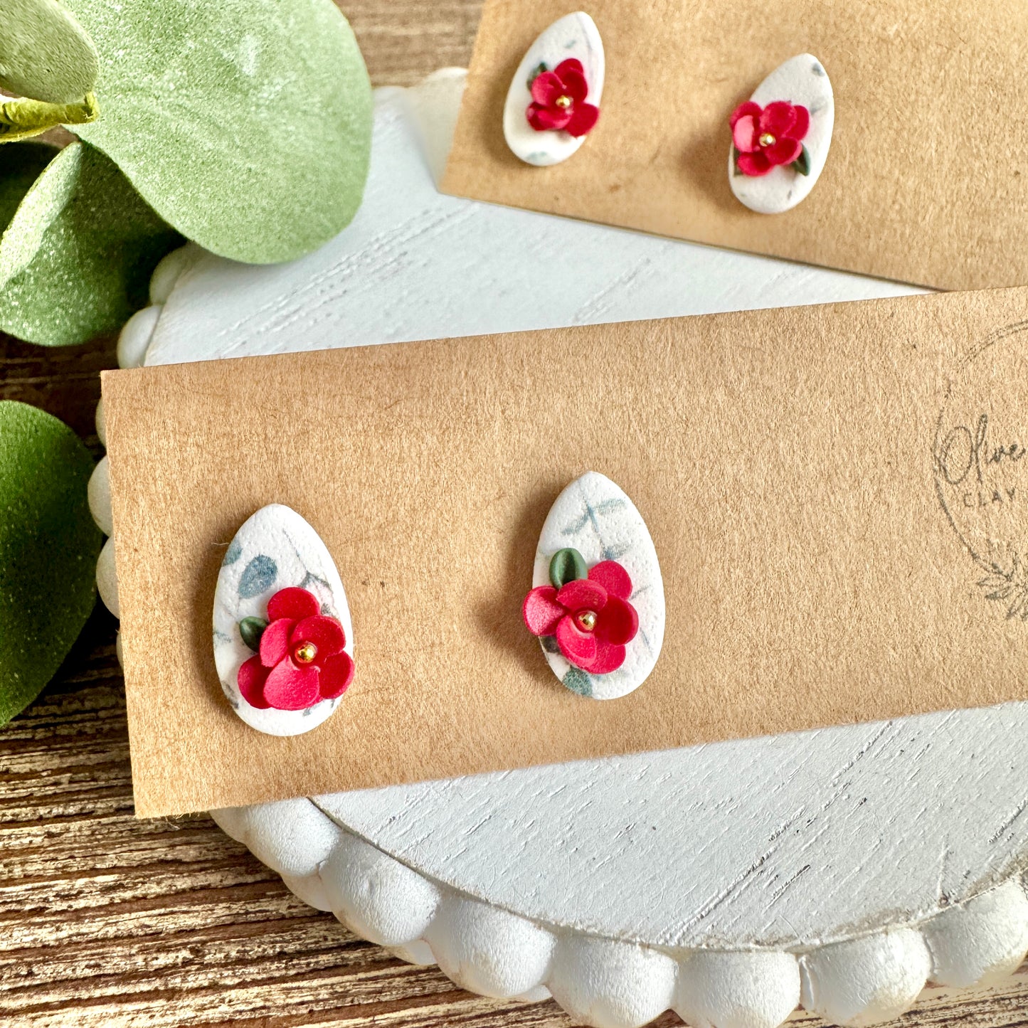 Christmas Floral Studs