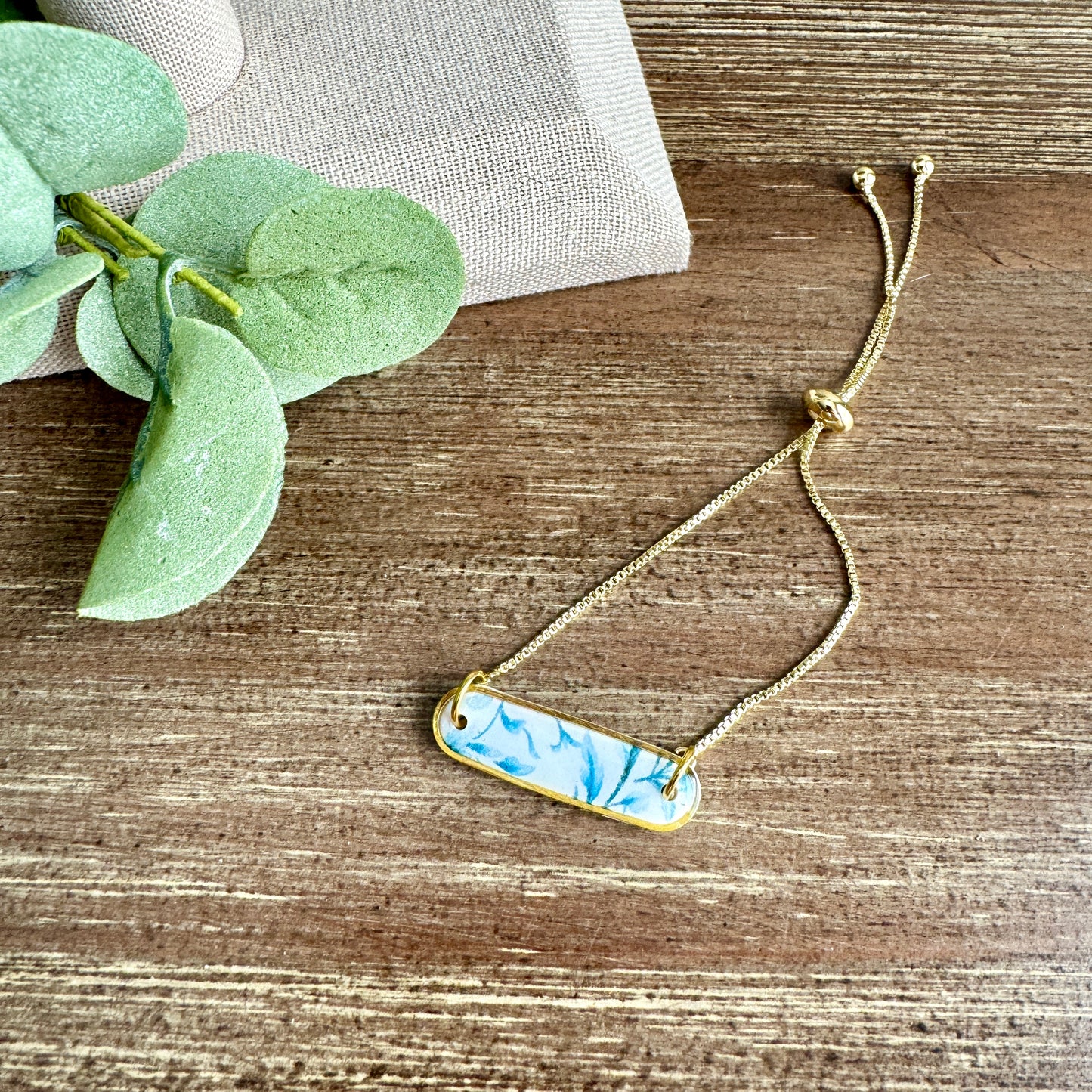 Bracelet - Clay Pendant Blue Antique
