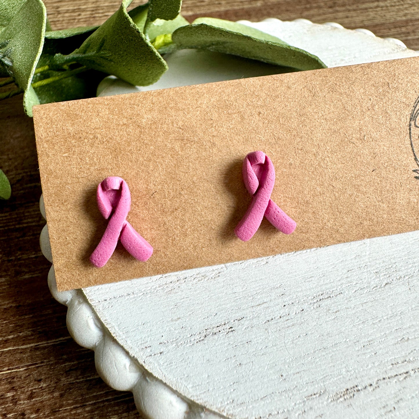 Breast Cancer Ribbon Studs
