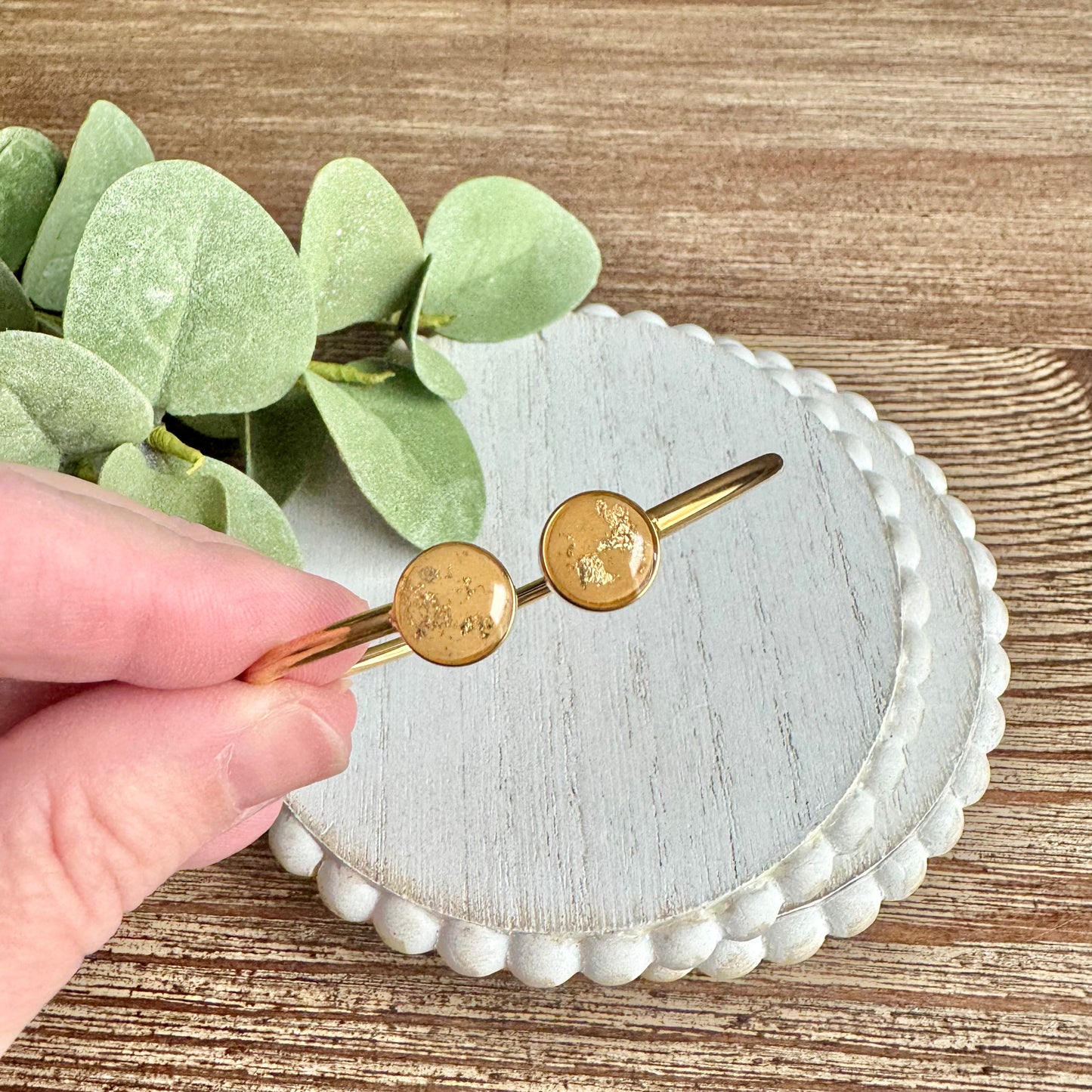 Bangle - Clay Bezels in Gold