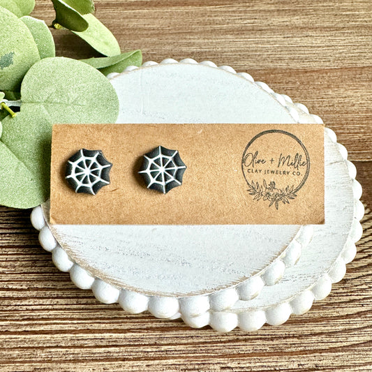 Halloween Spider Web Studs