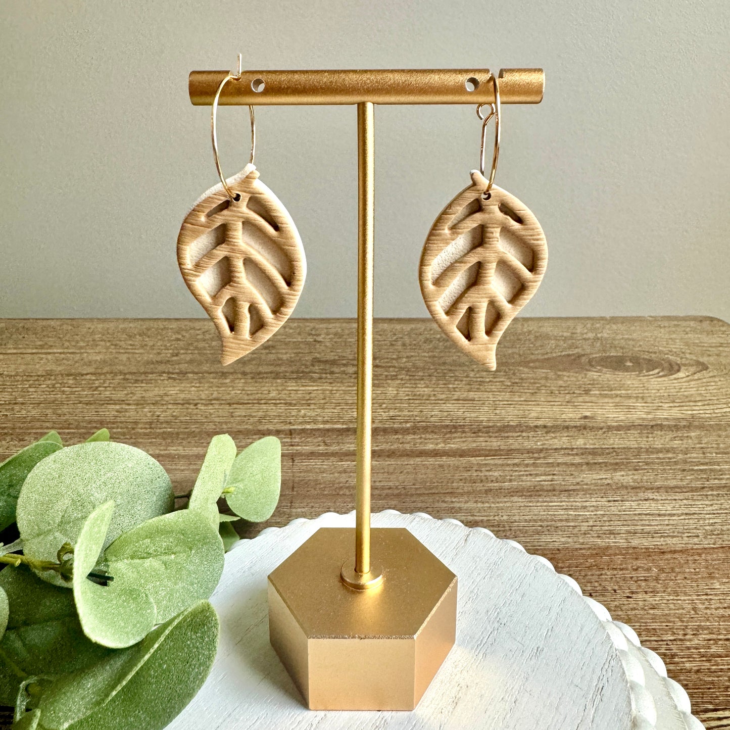 Fall Leaf Hoops