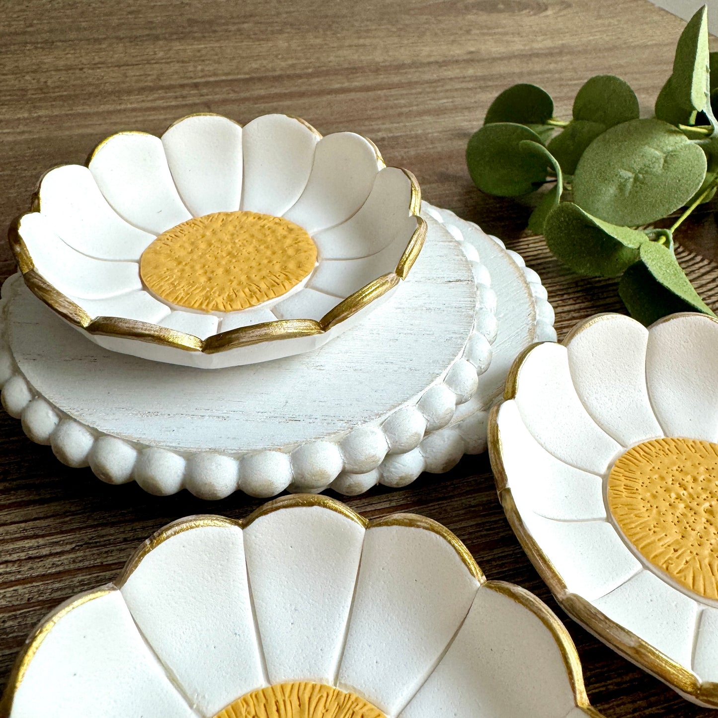 Daisy Flower Trinket Dishes