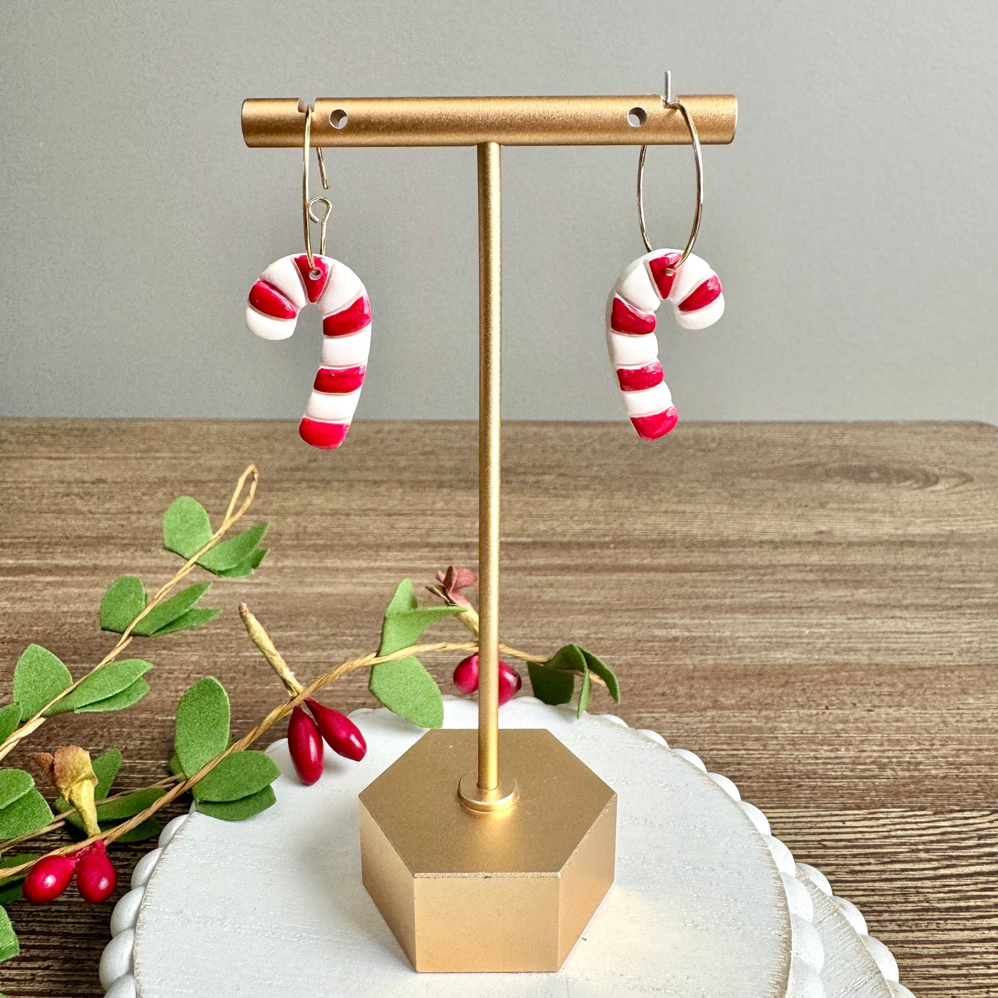 Christmas Candy Cane Hoops