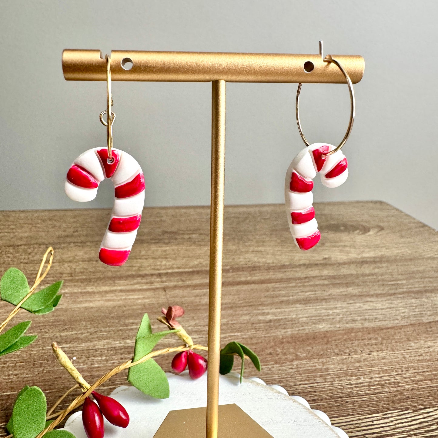 Christmas Candy Cane Hoops