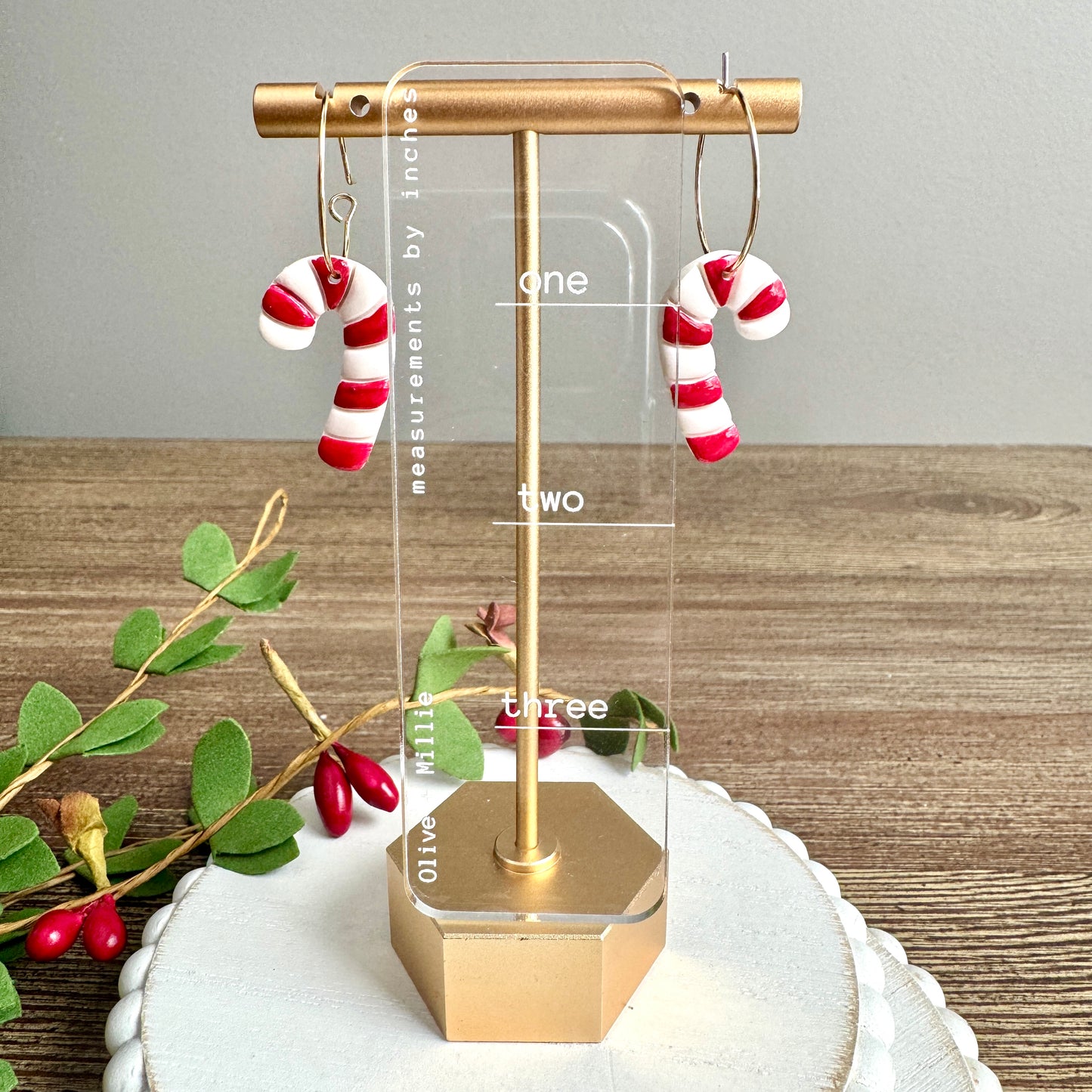 Christmas Candy Cane Hoops