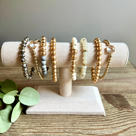 Assorted Beaded Style Bracelet Set - Multiple Colors