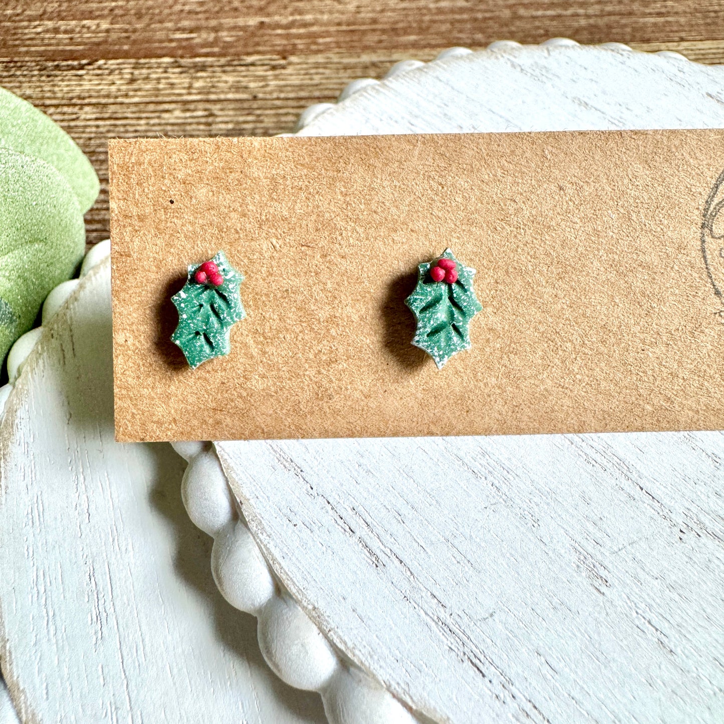 Christmas Mistletoe Studs