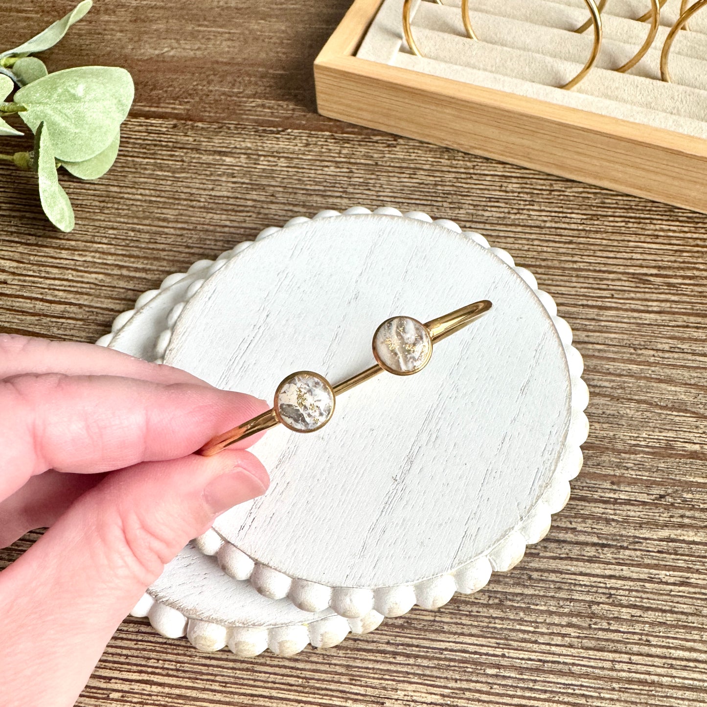 Bangle - Clay Bezels in Gold