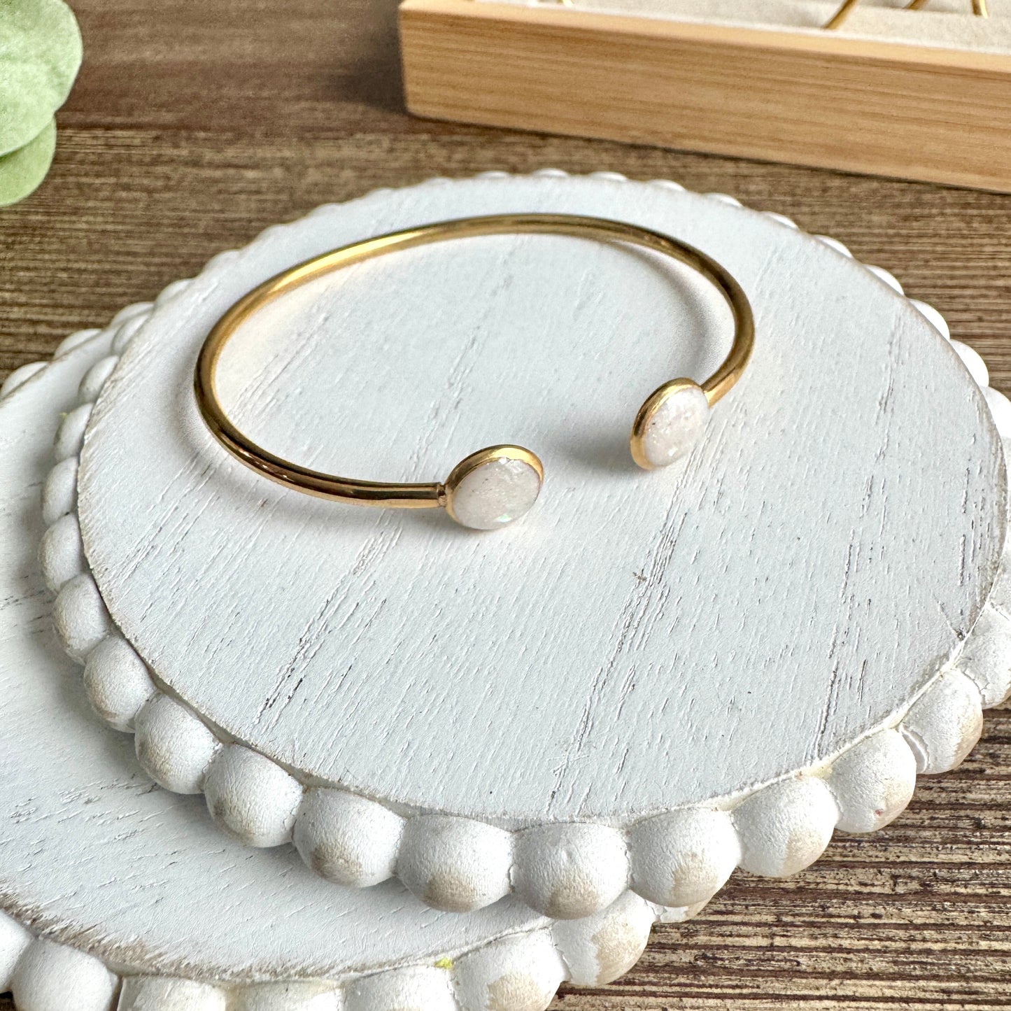 Bangle - Clay Bezels in Gold