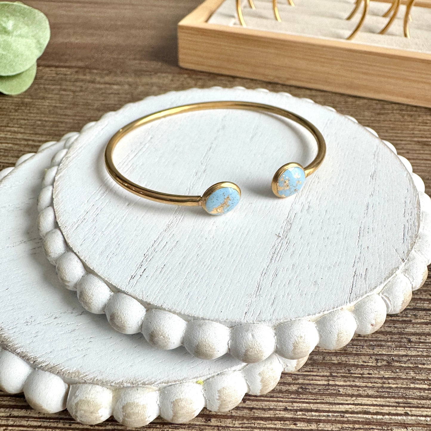 Bangle - Clay Bezels in Gold
