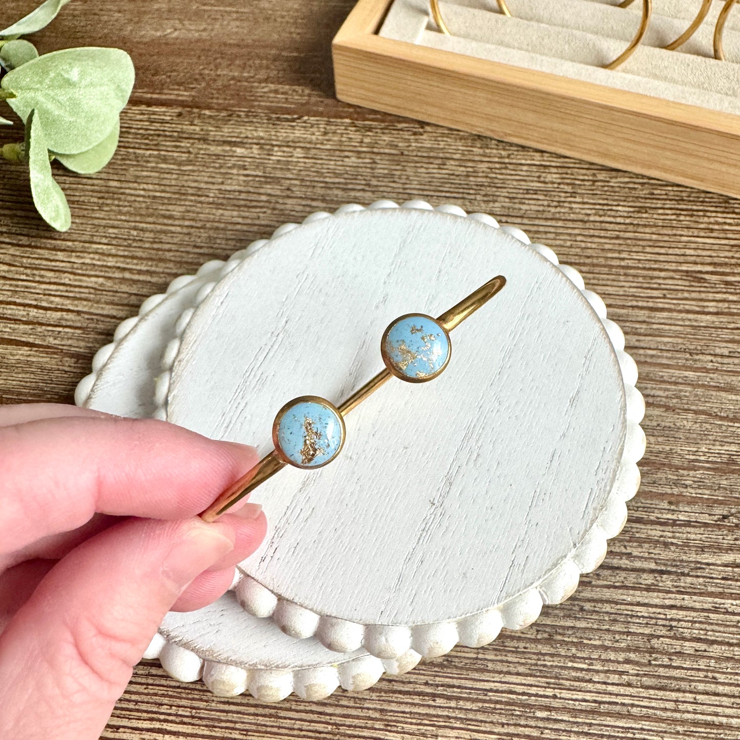 Bangle - Clay Bezels in Gold