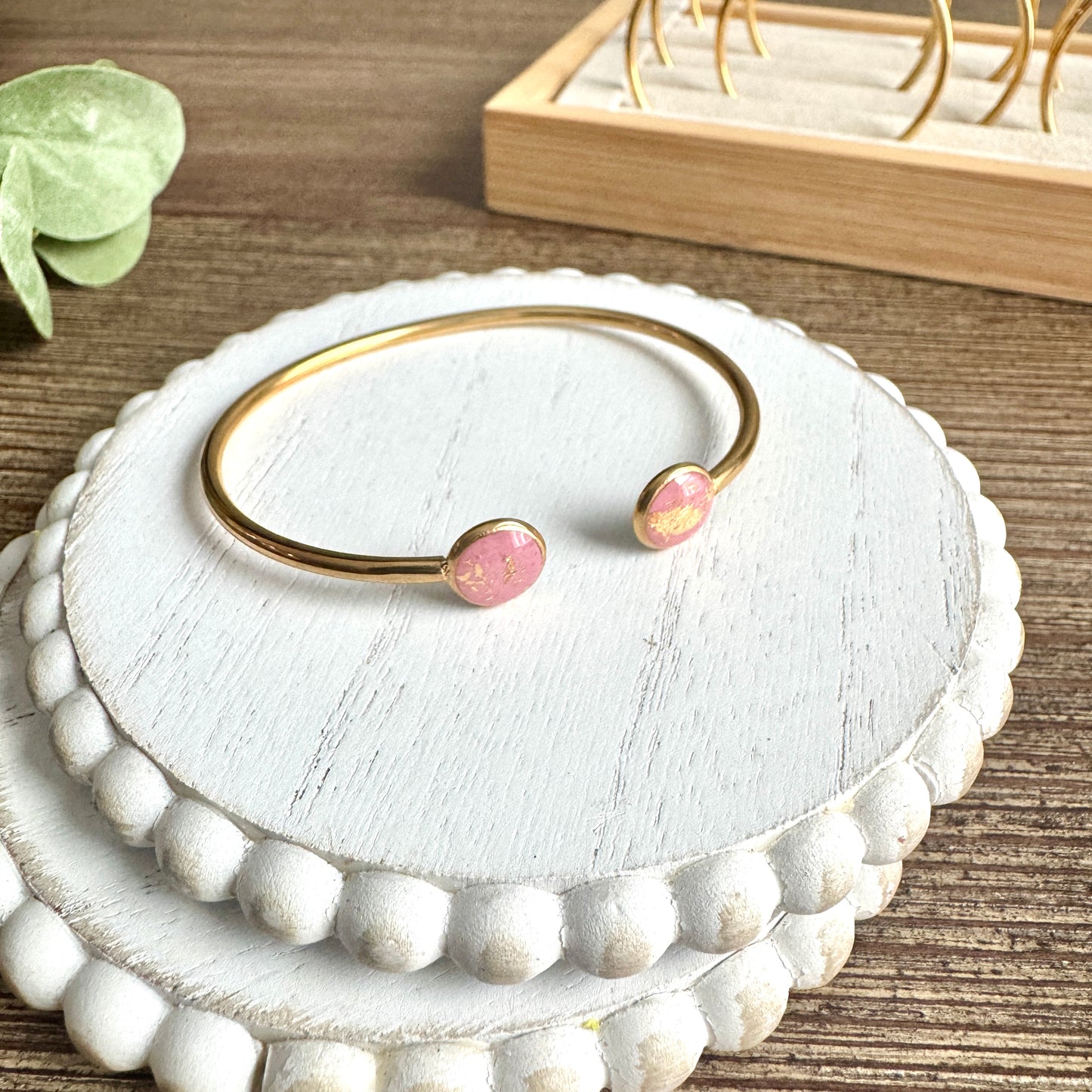 Bangle - Clay Bezels in Gold