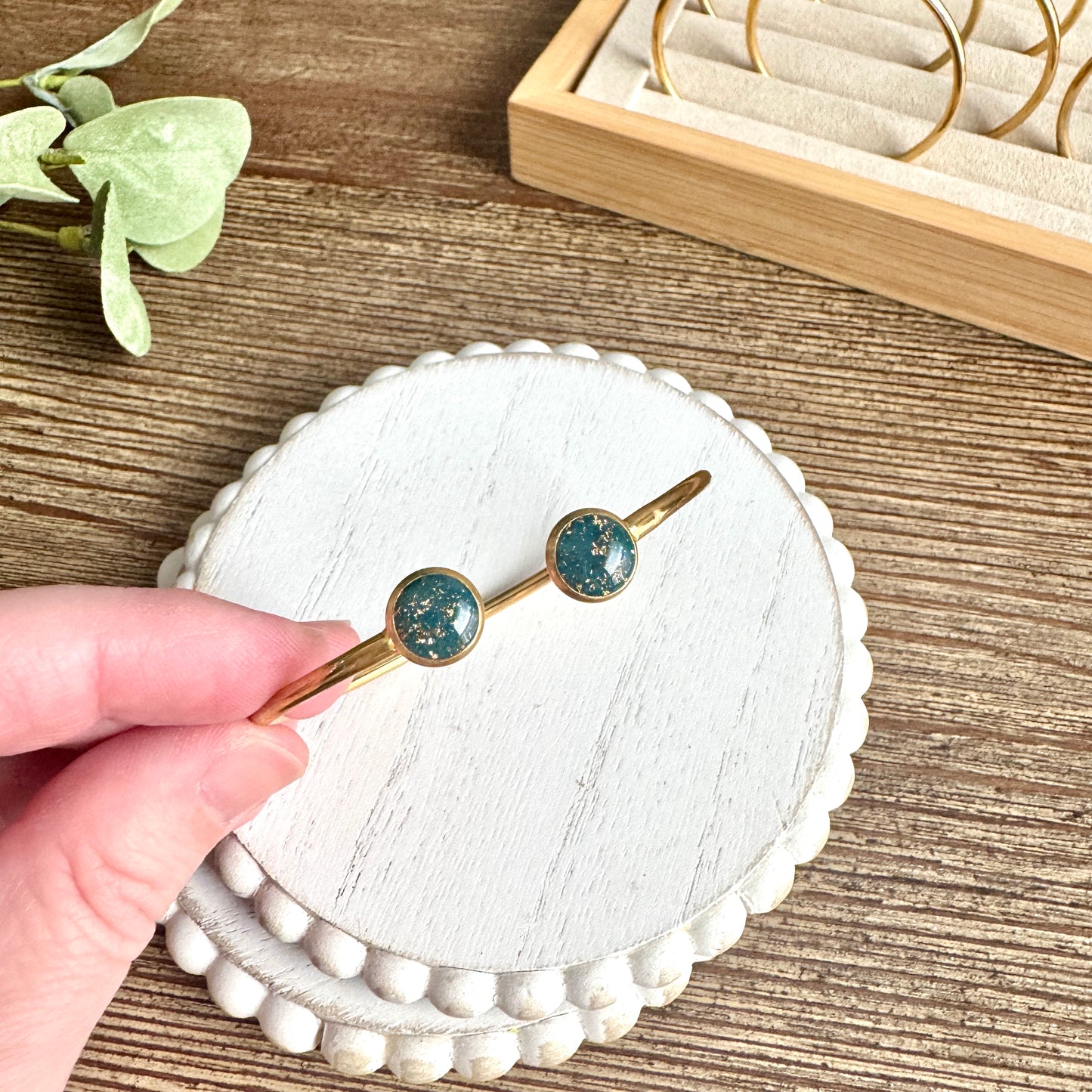 Bangle - Clay Bezels in Gold