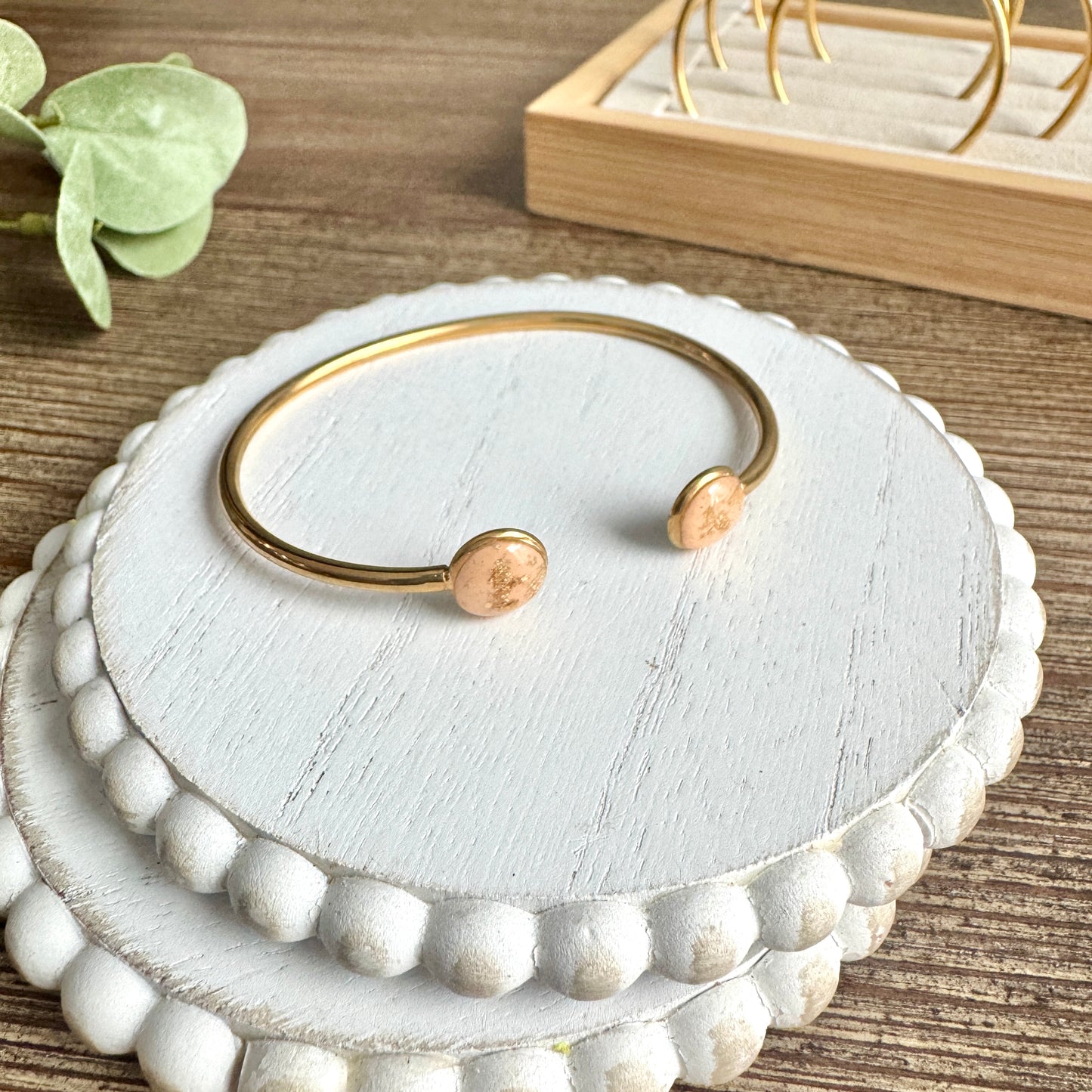 Bangle - Clay Bezels in Gold