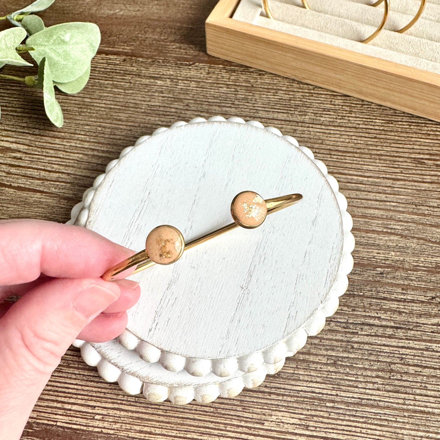 Bangle - Clay Bezels in Gold