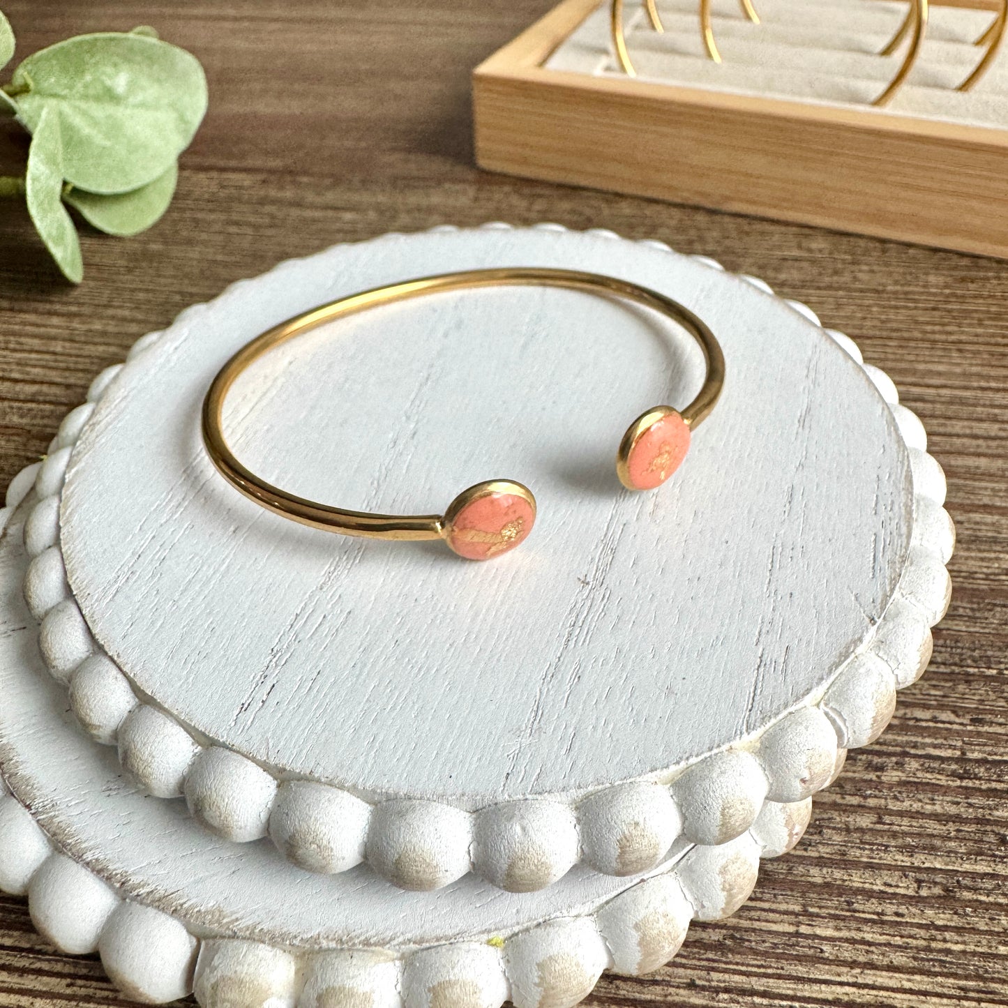 Bangle - Clay Bezels in Gold