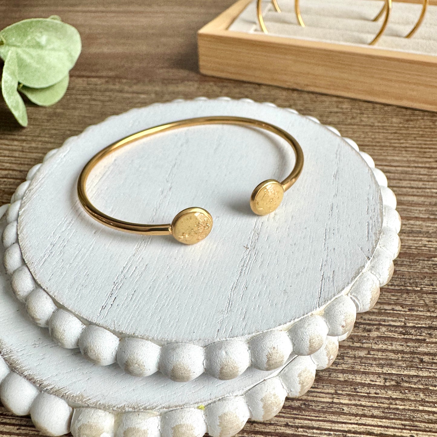 Bangle - Clay Bezels in Gold