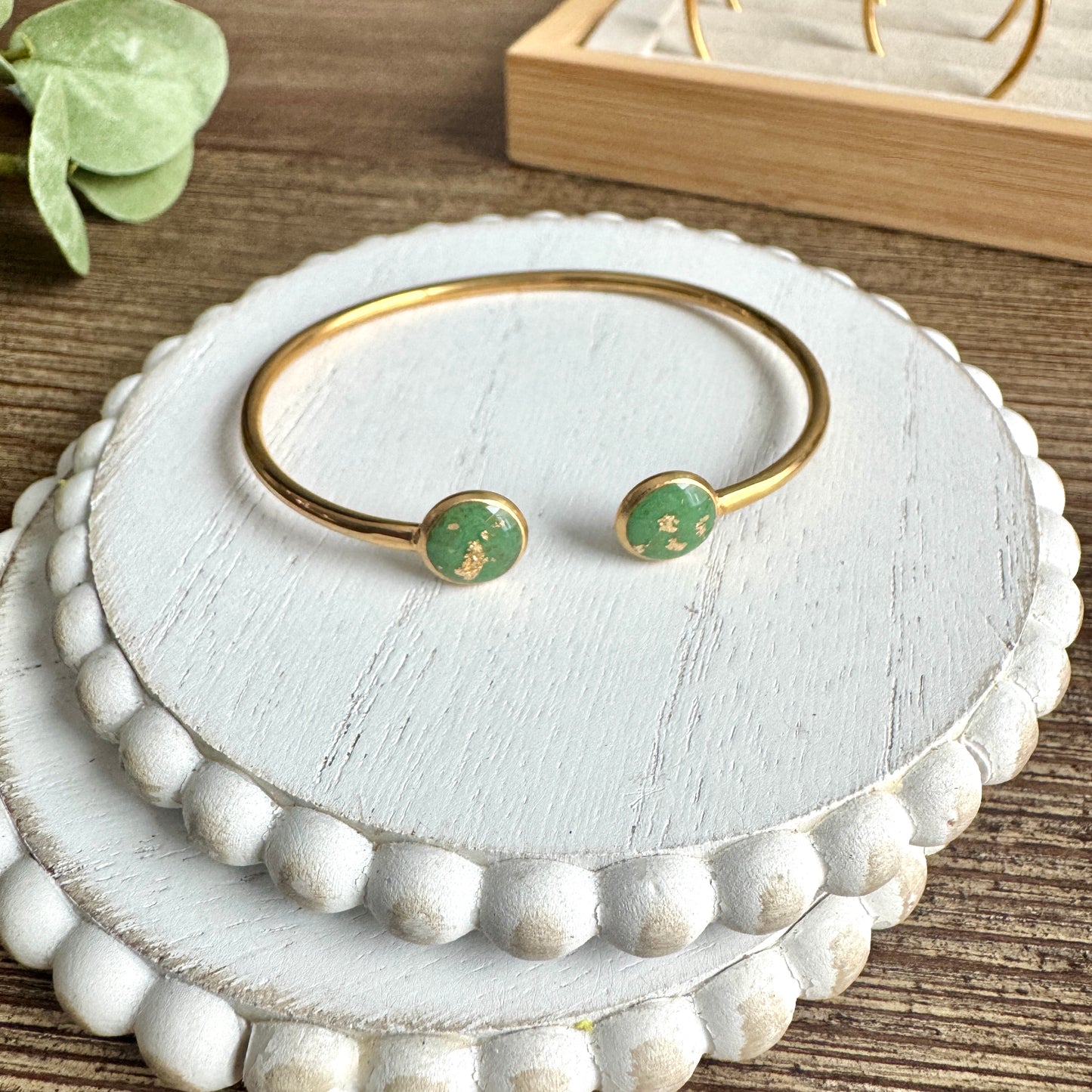 Bangle - Clay Bezels in Gold