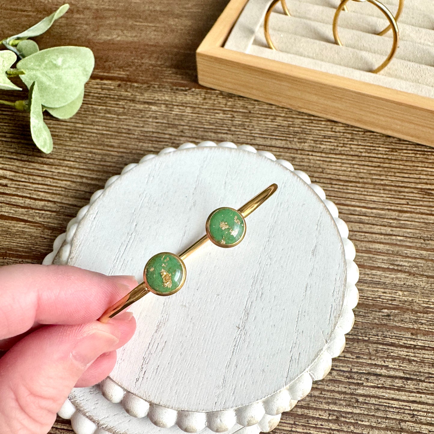 Bangle - Clay Bezels in Gold