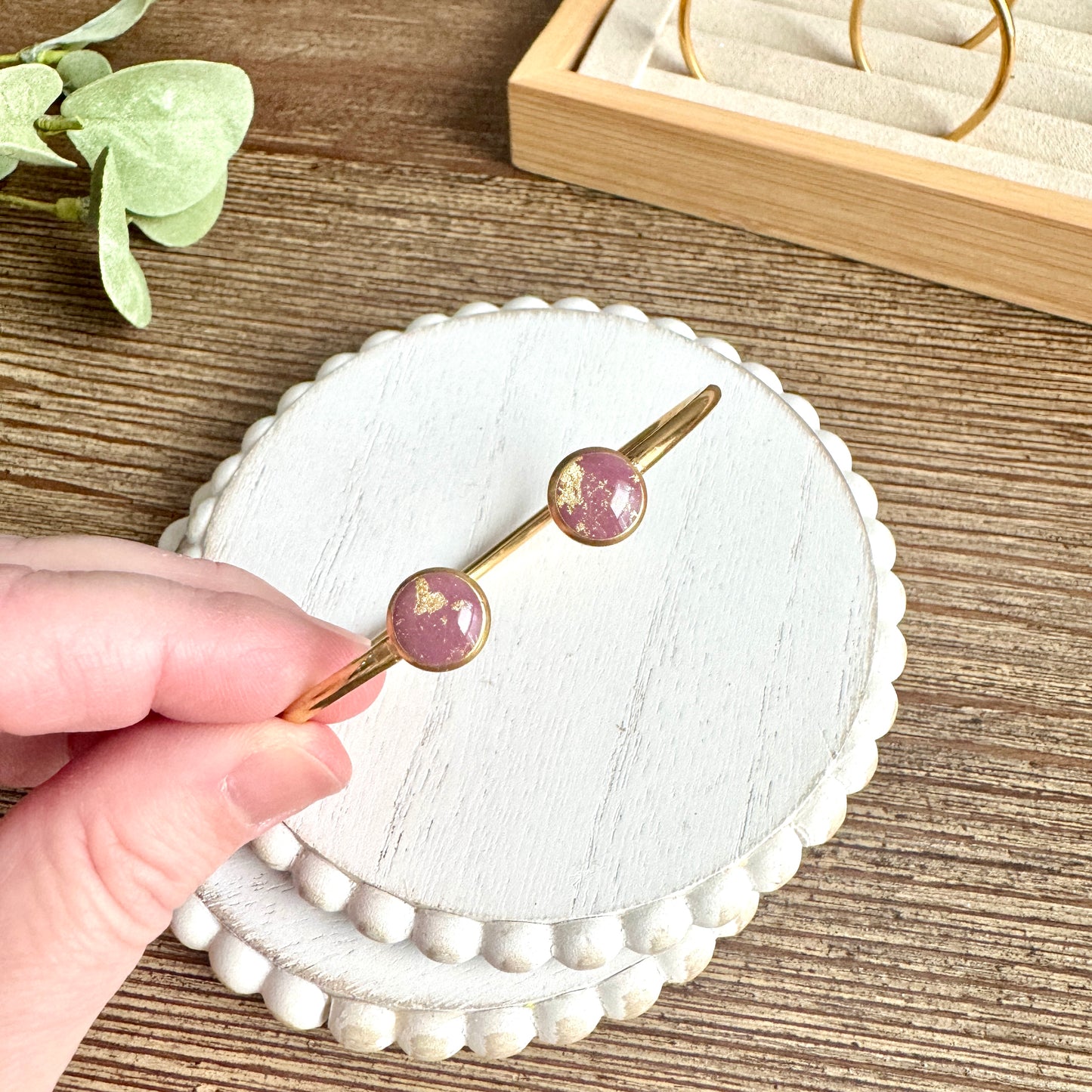 Bangle - Clay Bezels in Gold
