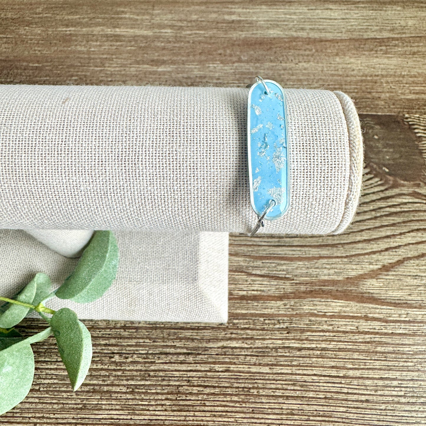 Bracelet - Clay Pendant Silver Leaf