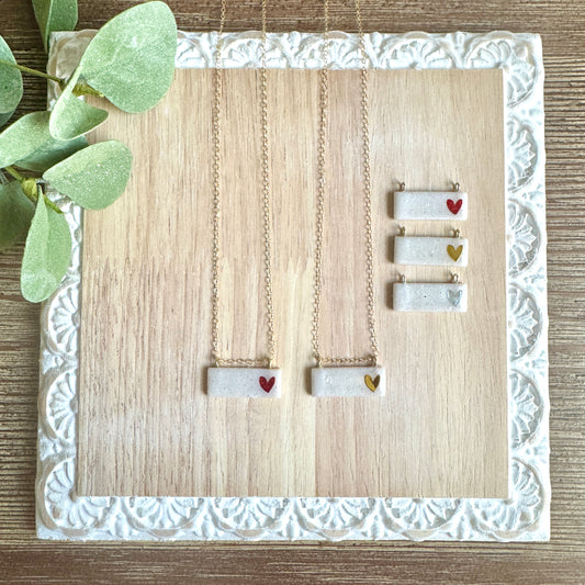 Heart Bar Charm Necklace