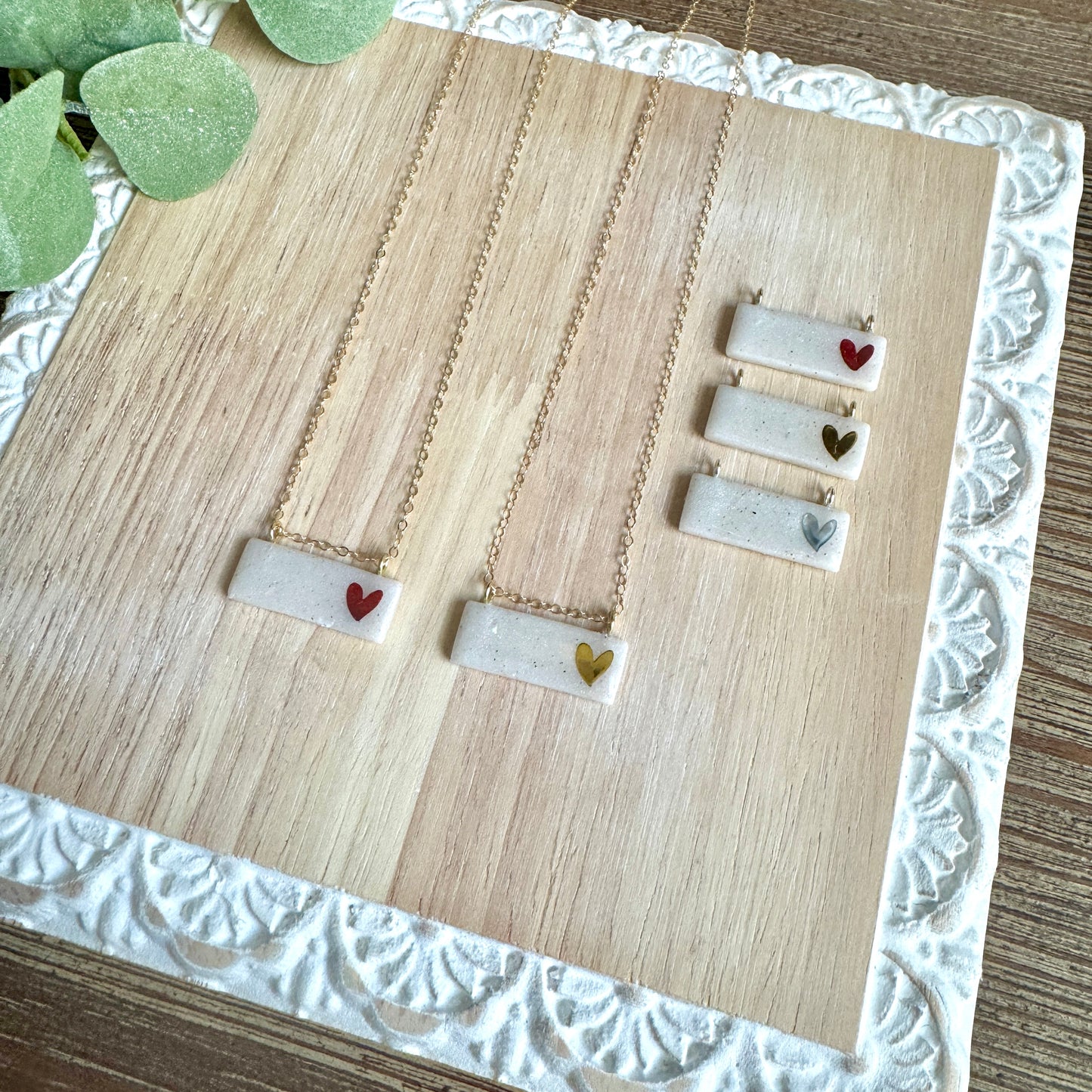 Heart Bar Charm Necklace