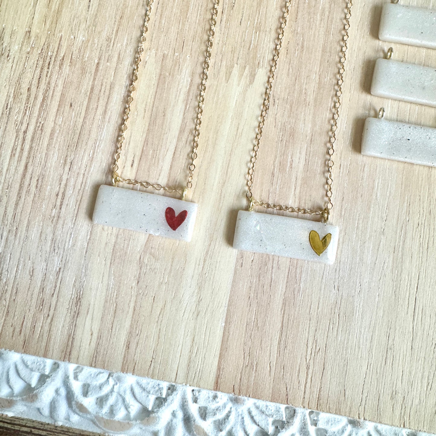 Heart Bar Charm Necklace