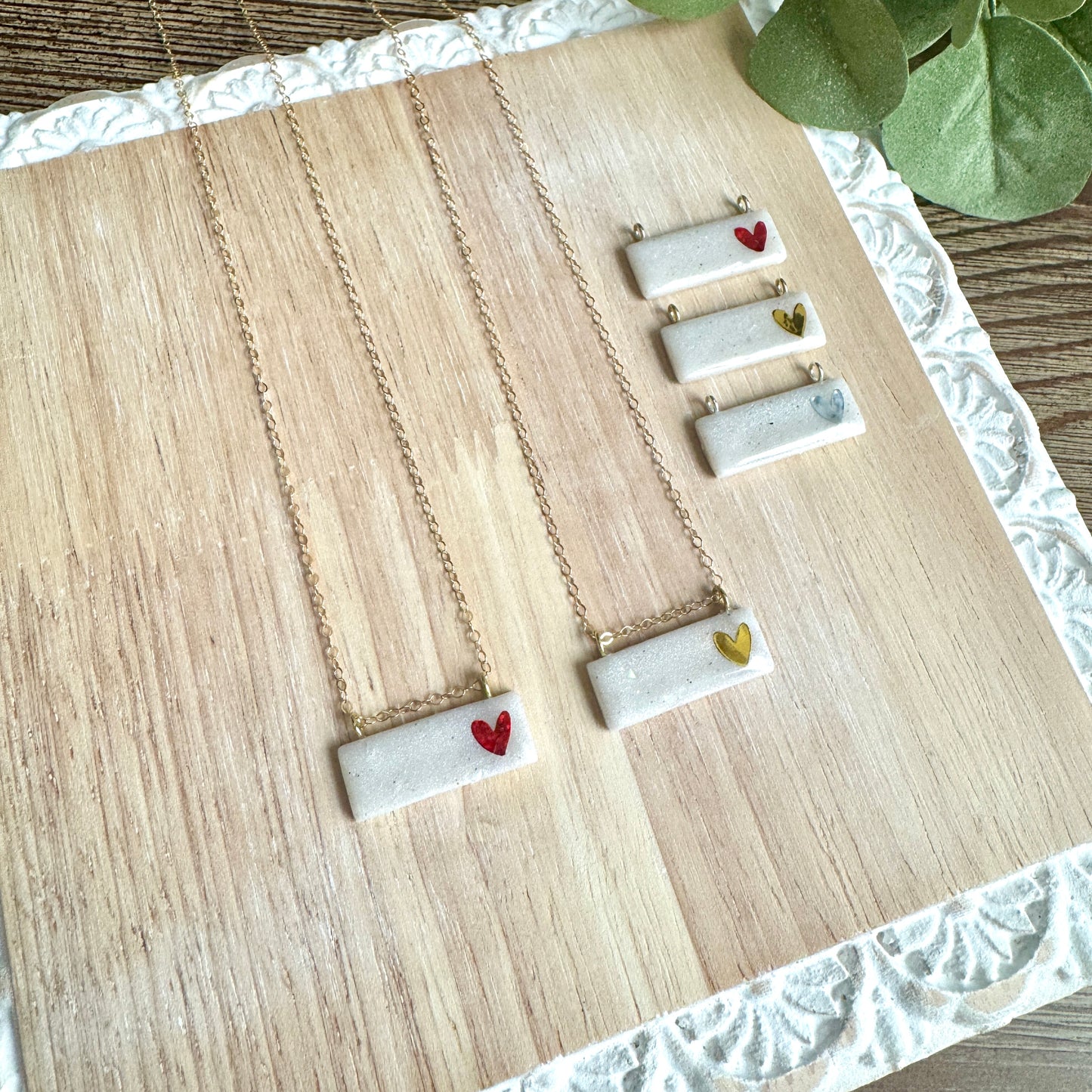 Heart Bar Charm Necklace