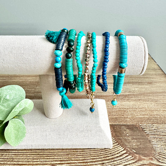 Bracelet Multi Tassel Beaded Set