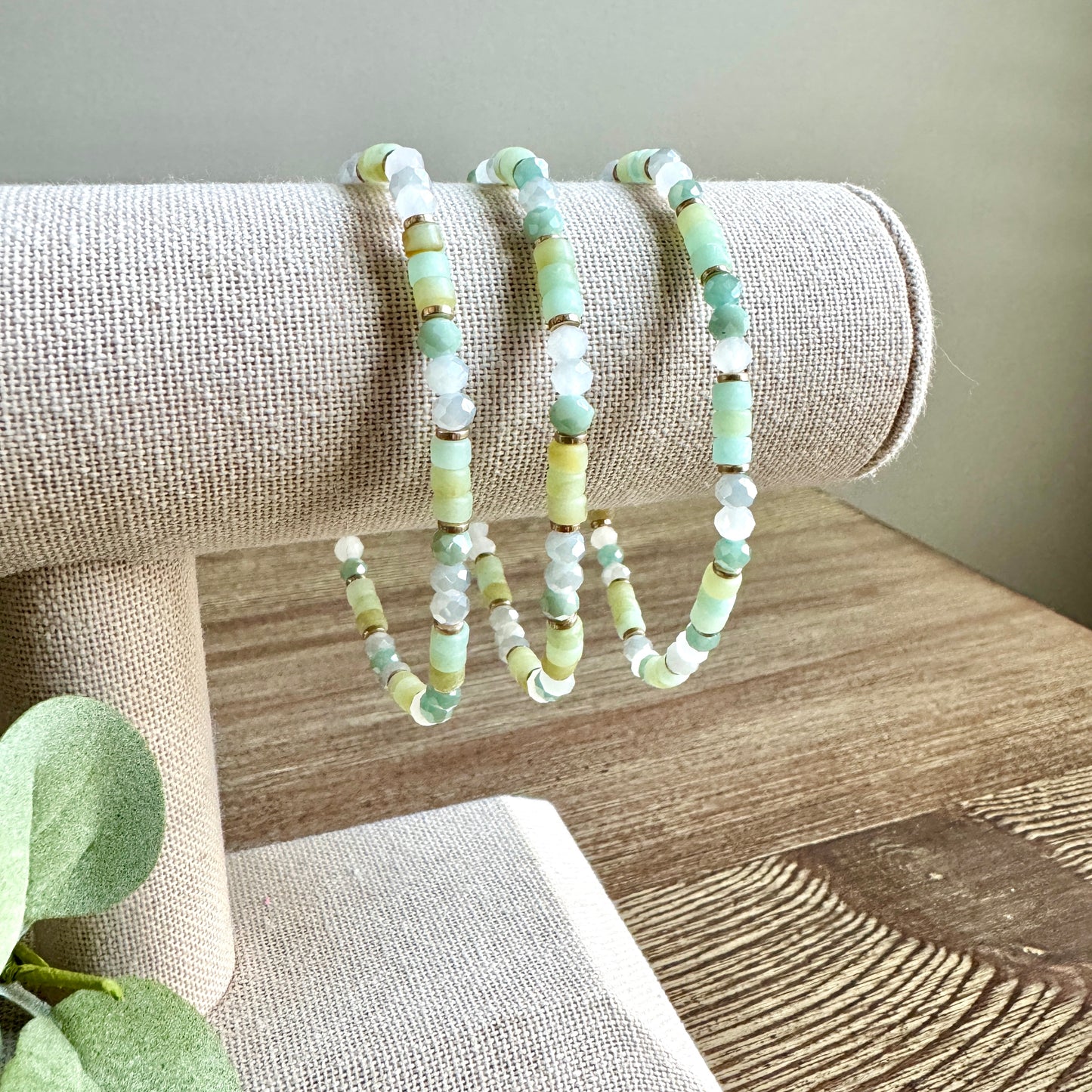 Bracelet Mixed Stone & Rhinestone Beaded Set