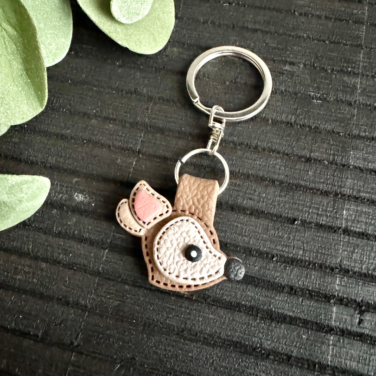 Initial Keychain - Animal Faces
