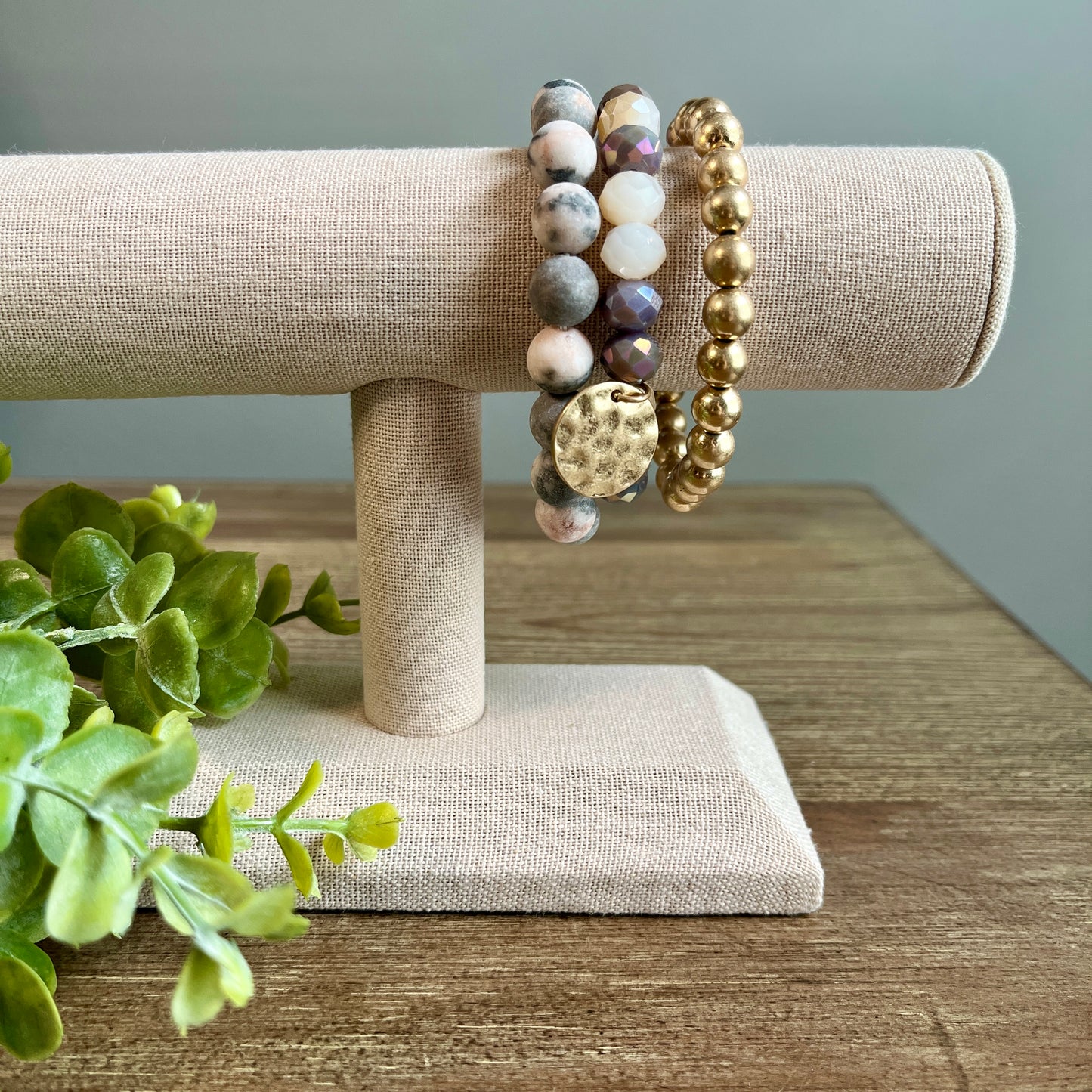 Bracelet Multi Ball Beaded Coin Stackable Set - Multiple Colors