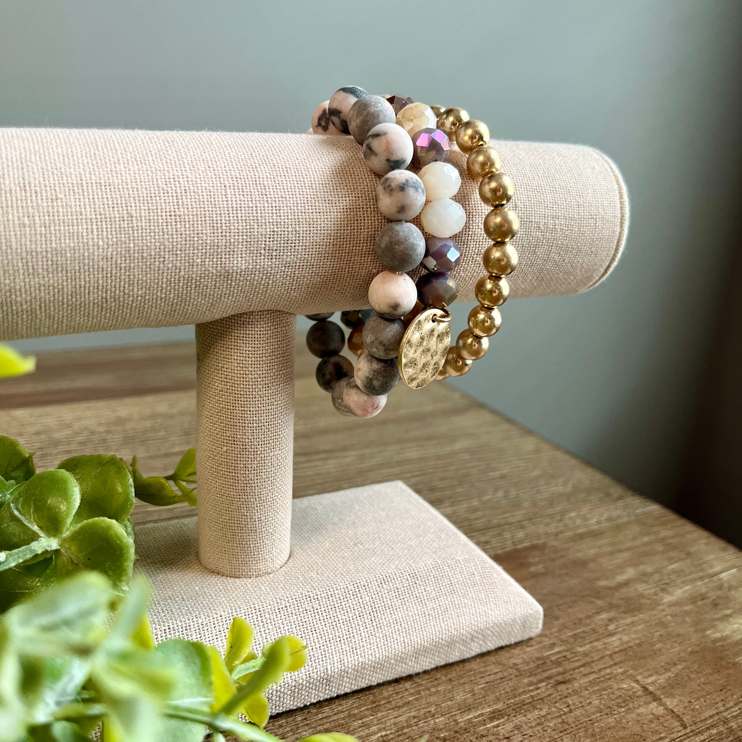 Bracelet Multi Ball Beaded Coin Stackable Set - Multiple Colors