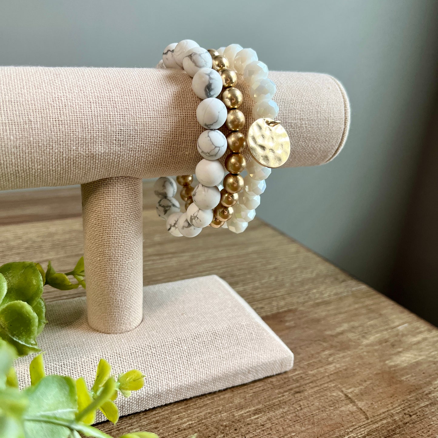 Bracelet Multi Ball Beaded Coin Stackable Set - Multiple Colors