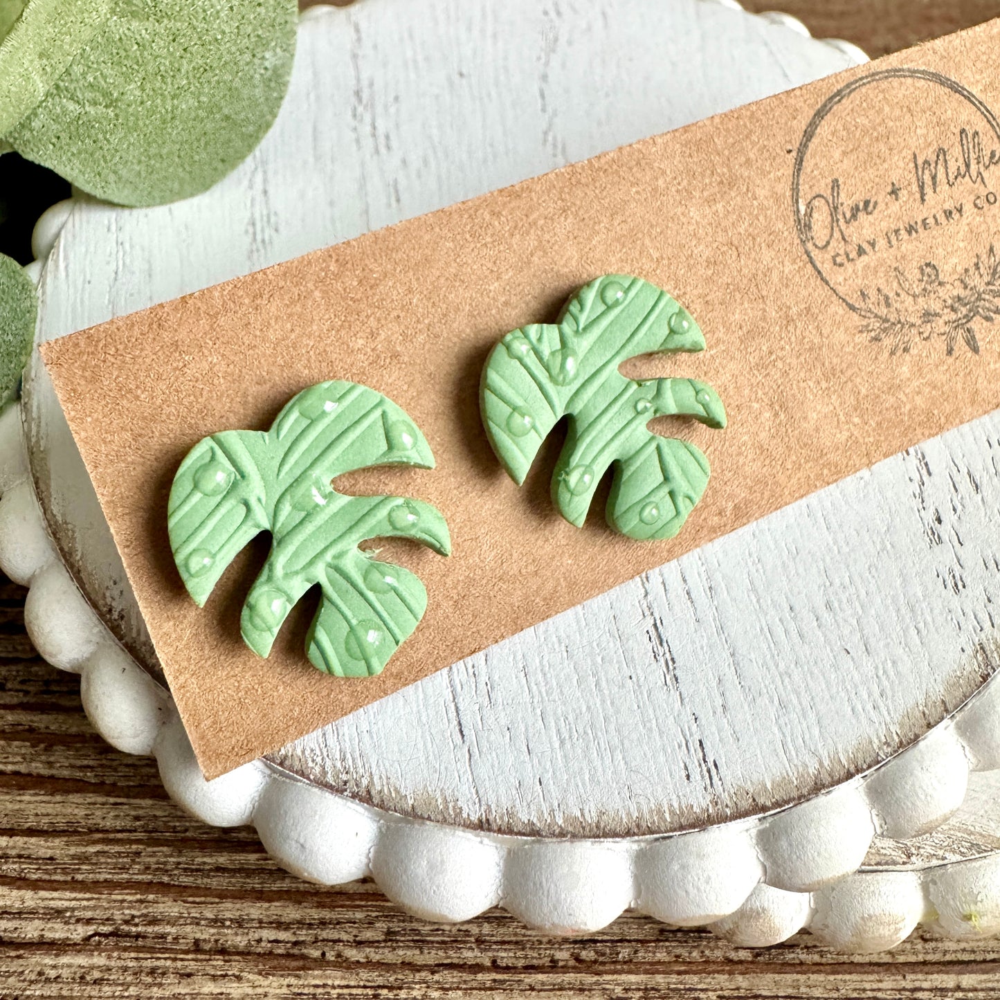 Monstera Studs