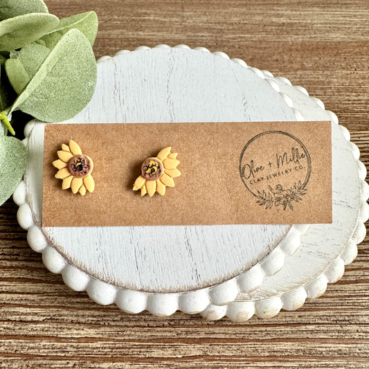 Half Sunflower Studs