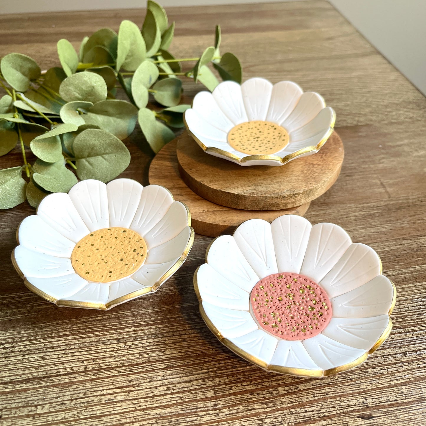 Daisy Flower Trinket Dishes