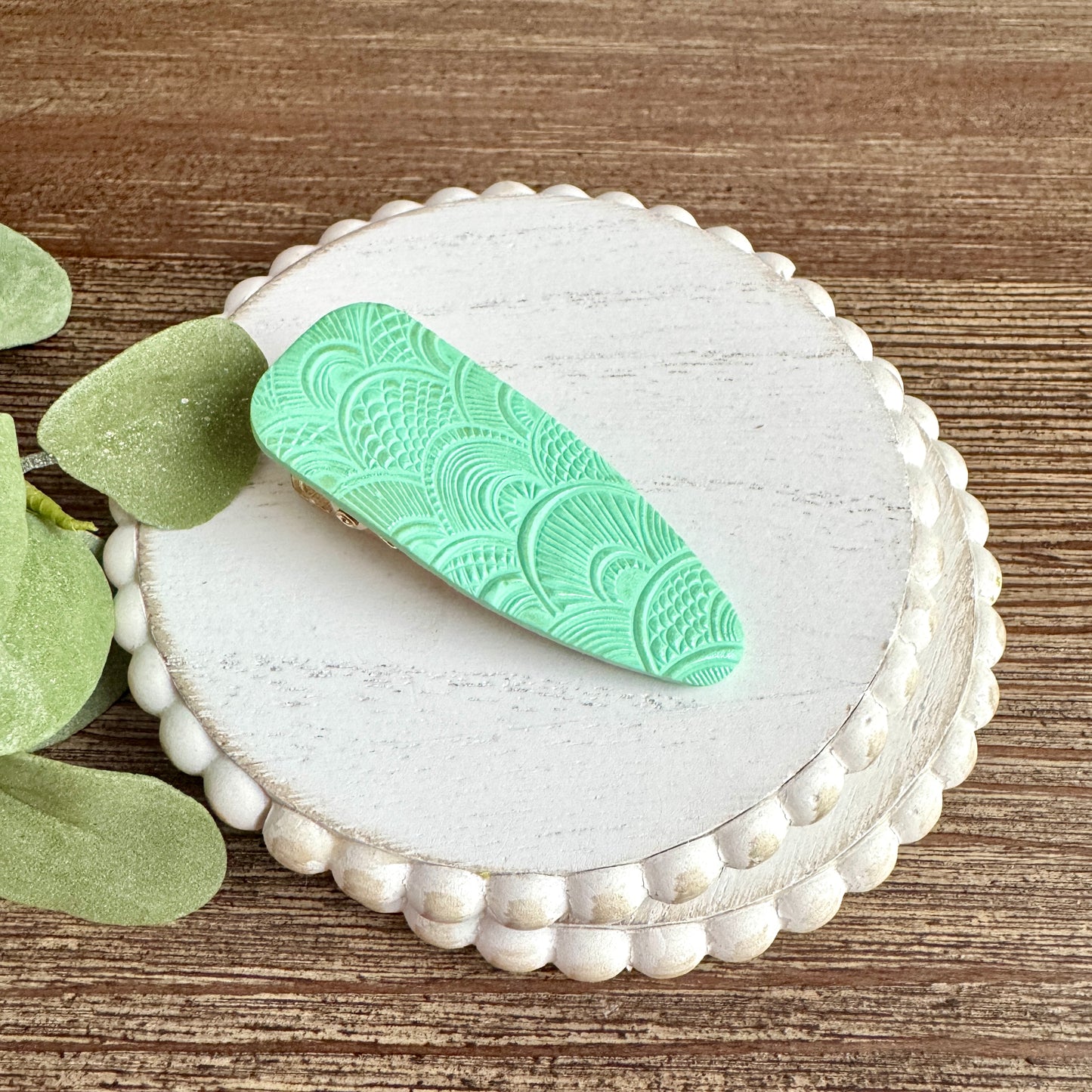 Barrette - Dagger Green Shells