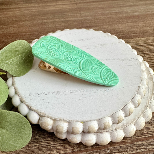 Barrette - Dagger Green Shells