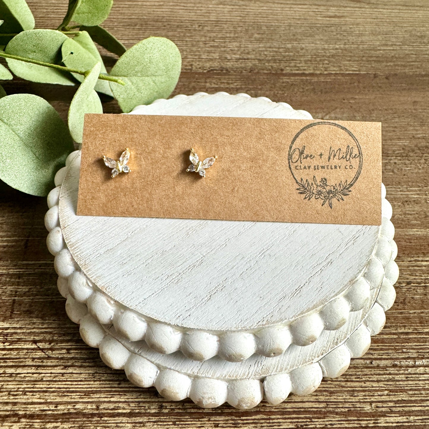 Diamond Butterfly Studs