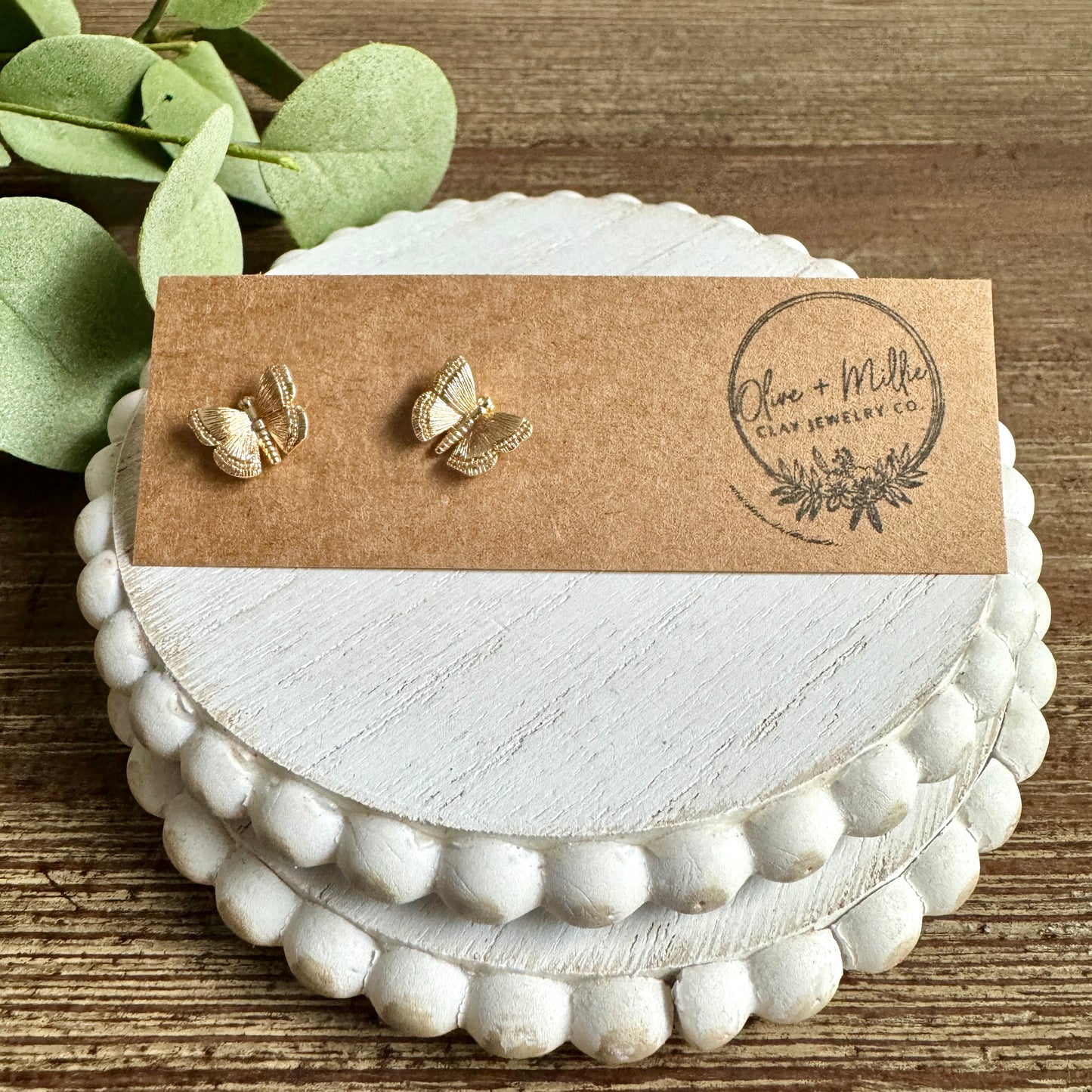 Gold Butterfly Studs