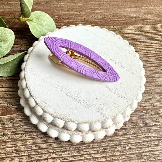 Barrette - Open Oval Purple