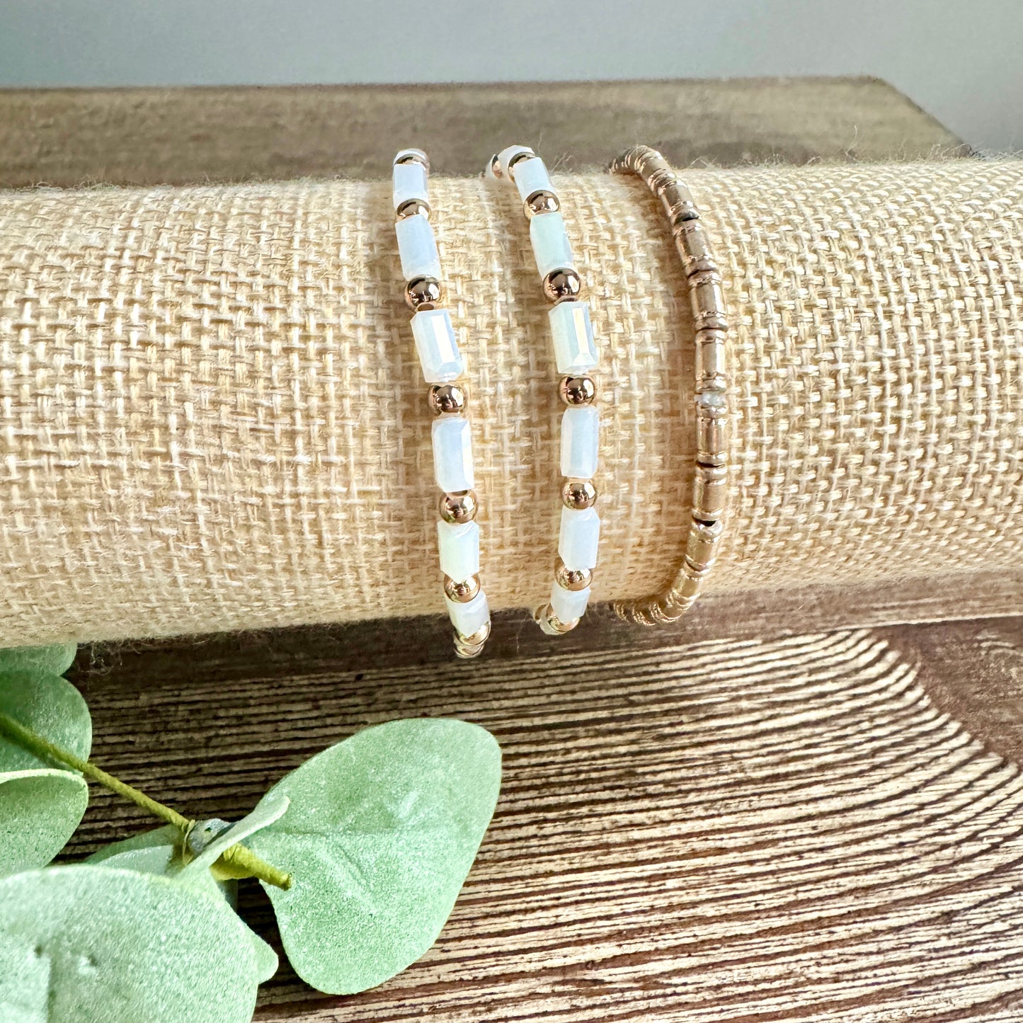 Bracelet Faceted Tube Beaded Set