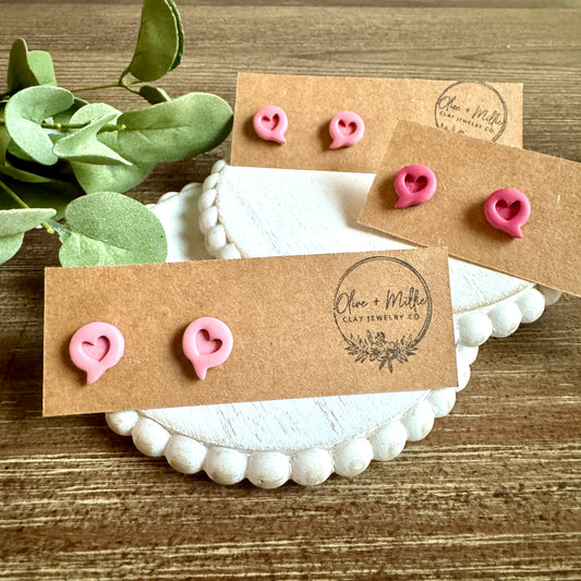 Valentine's Conversation Heart Studs