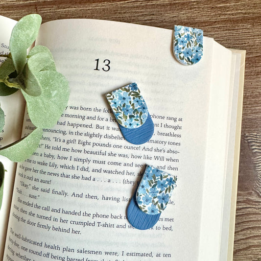 Bookmarks - Stacked Blue Floral