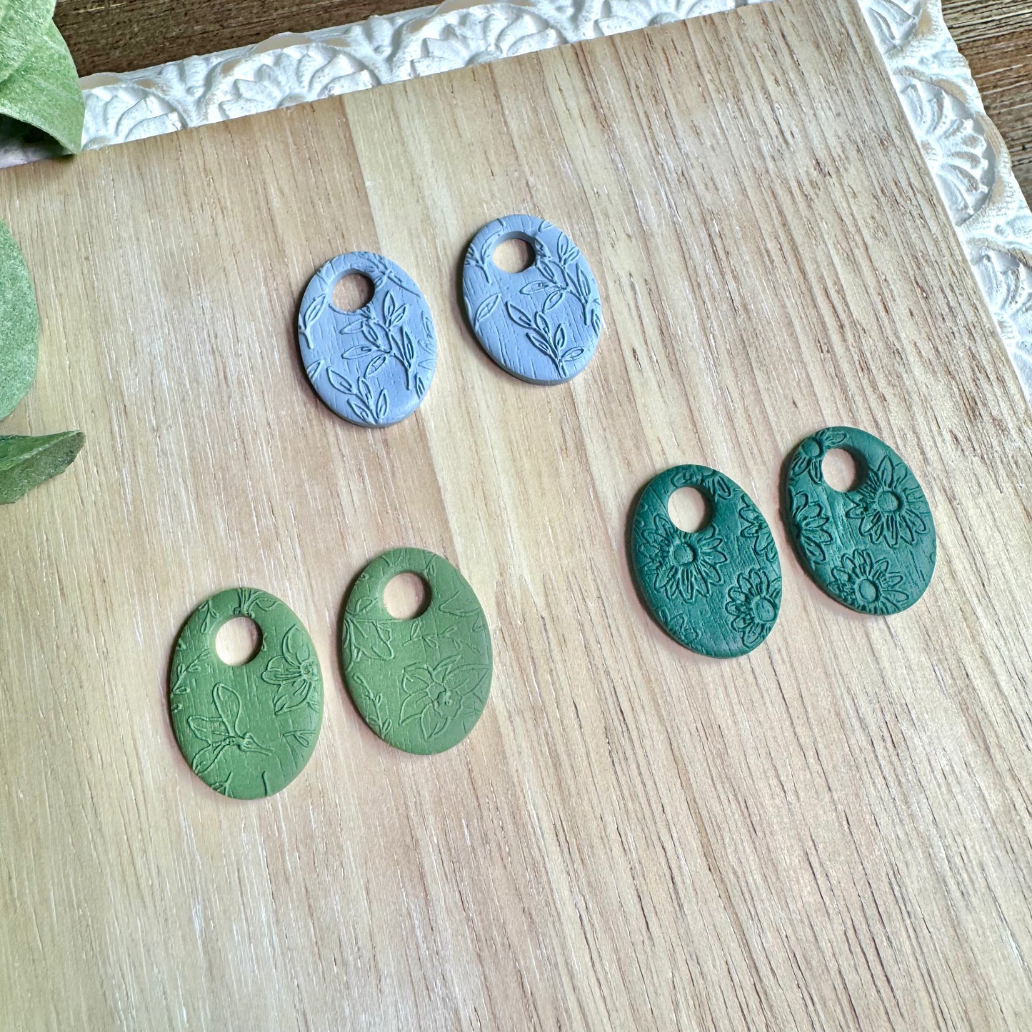 Hoop Clay Charms - Embossed Collection
